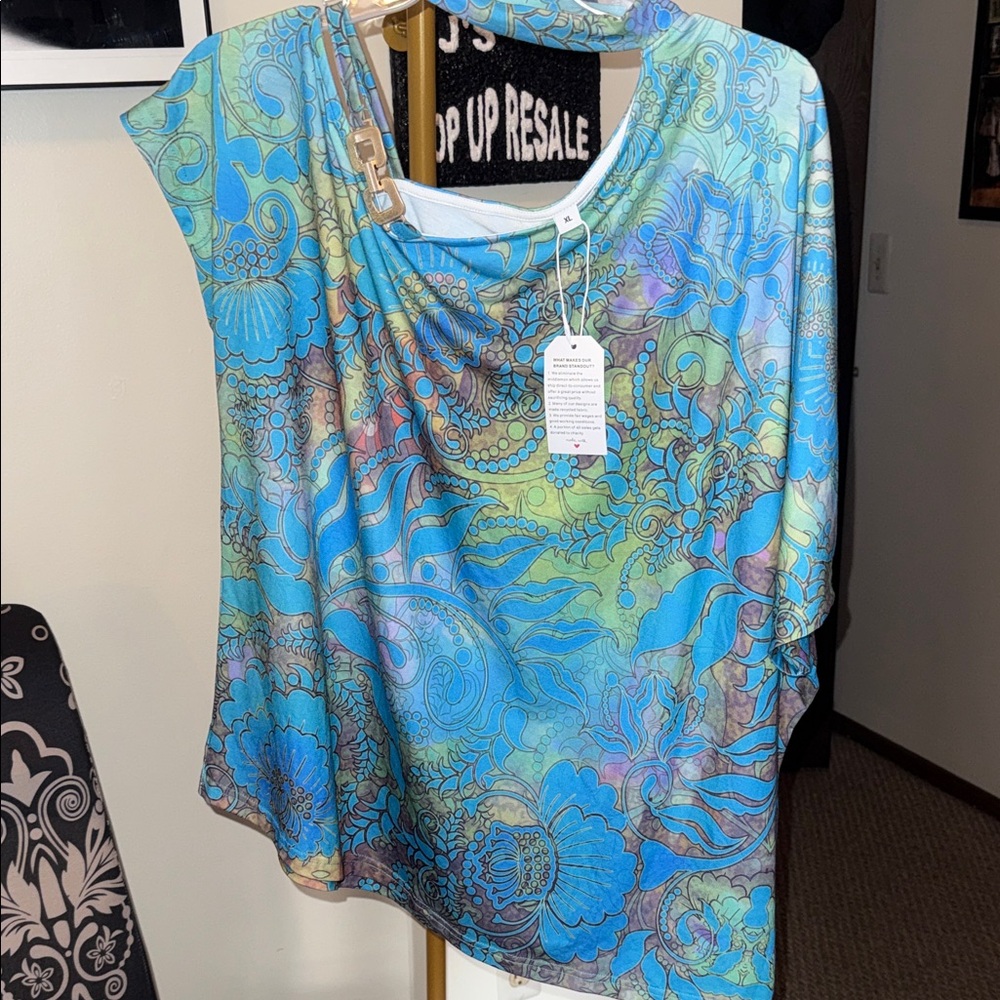 Floral Blue Women's Top